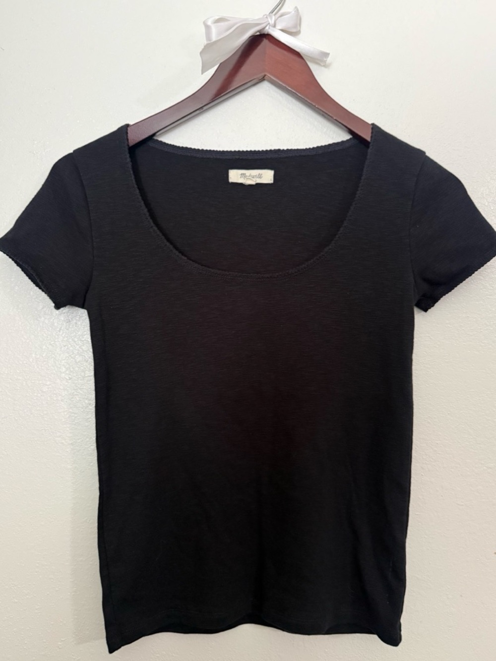 Madewell Black Scoop Neck Short Sleeve Women's Top